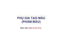 Bài giảng Phụ gia tạo màu (phẩm màu)