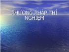 Bài giảng Phương pháp thí nghiệm