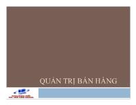 Bài giảng Quản trị bán hàng