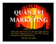 Bài giảng Quản trị marketing