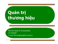 Bài giảng Quản trị thương hiệu