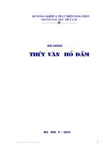 Bài giảng thủy văn hồ đầm