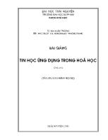 Bài giảng Tin học ứng dụng trong hoá học