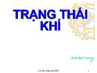 Bài giảng Trạng thái khí