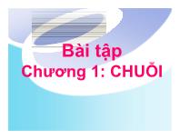 Bài tập Chương 1: Chuỗi