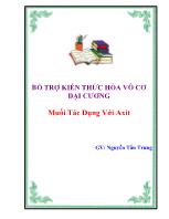 Bổ trợ kiến thức hóa vô cơ đại cương Muối tác dụng với axit