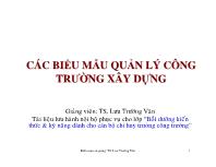 Các biểu mẫu quản lý công trường xây dựng