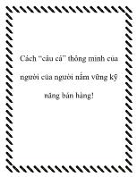 Cách “câu cá” thông minh của người của người nắm vững kỹ năng bán hàng!