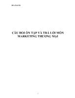 Câu hỏi ôn tập và trả lời môn marketing thương mại