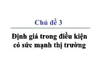 Chủ đề 3 Định giá trong điều kiện có sức mạnh thị trường