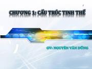 Chương 1: Cấu trúc tinh thể - Nguyễn Văn Dũng