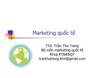 Chương 1: Khái quát về marketing quốc tế và tổ chức công ty kinh doanh quốc tế