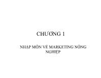 Chương 1 Nhập môn về marketing nông nghiệp