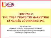 Chương 2 Thu thập thông tin marketing và nghiên cứu marketing