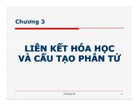 Chương 3 Liên kết hóa học và cấu tạo phân tử