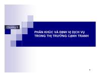 Chương 3 Phân khúc và định vị dịch vụ trong thị trường cạnh tranh