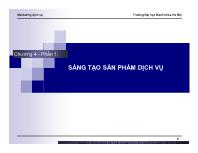 Chương 4 - Phần 1: Sáng tạo sản phẩm dịch vụ