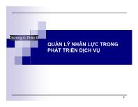 Chương 4 - Phần 6: Quản lý nhân lực trong phát triển dịch vụ