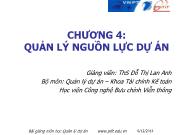 Chương 4: Quản lý nguồn lực dự án