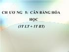 Chương 5: Cân bằng hóa học