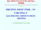 Chương 5 Giải phương trình vi phân thường