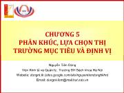 Chương 5 Phân khúc, lựa chọn thị trường mục tiêu và định vị