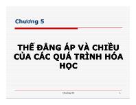 Chương 5 Thế đẳng áp và chiều của các quá trình hóa học