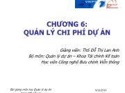 Chương 6: Quản lý chi phí dự án