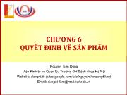 Chương 6 Quyết định về sản phẩm