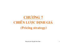 Chương 7 Chiến lược định giá (pricing strategy)