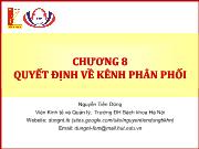 Chương 8 Quyết định về kênh phân phối