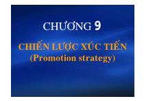 Chương 9 Chiến lược xúc tiến (promotion strategy)