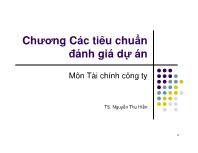 Chương Các tiêu chuẩn đánh giá dự án