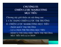 Chương III: Chiến lược marketing mục tiêu