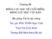 Chương III Động lực học hệ chất điểm, động lực học vật rắn