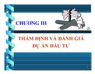 Chương III Thẩm định và đánh giá dự án đầu tư