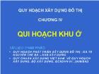 Chương IV Qui hoạch khu ở