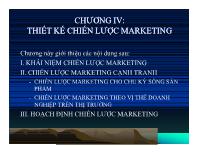 Chương IV: Thiết kế chiến lược marketing