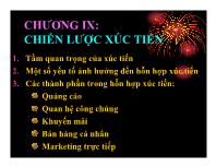 Chương IX: Chiến lược xúc tiến