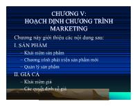 Chương V: Hoạch định chương trình marketing