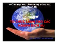 Chương V Tổ chức lãnh thổ các ngành dịch vụ