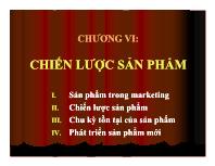 Chương VI: Chiến lược sản phẩm