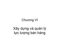 Chương VI Xây dựng và quản lý lực lượng bán hàng