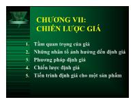 Chương VII: Chiến lược giá