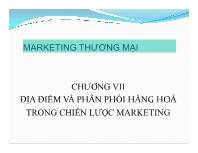 Chương VII Địa điểm và phân phối hàng hoá trong chiến lược marketing