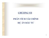 Chương VII Phân tích tài chính dự án đầu tư