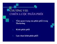 Chương VIII: Chiến lược phân phối