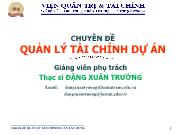 Chuyên đề Quản lý tài chính dự án