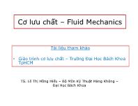 Cơ lưu chất – Fluid Mechanics Chương 1: Mở đầu