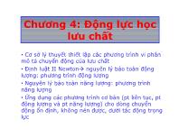 Cơ lưu chất – Fluid Mechanics Chương 4: Động lực học lưu chất